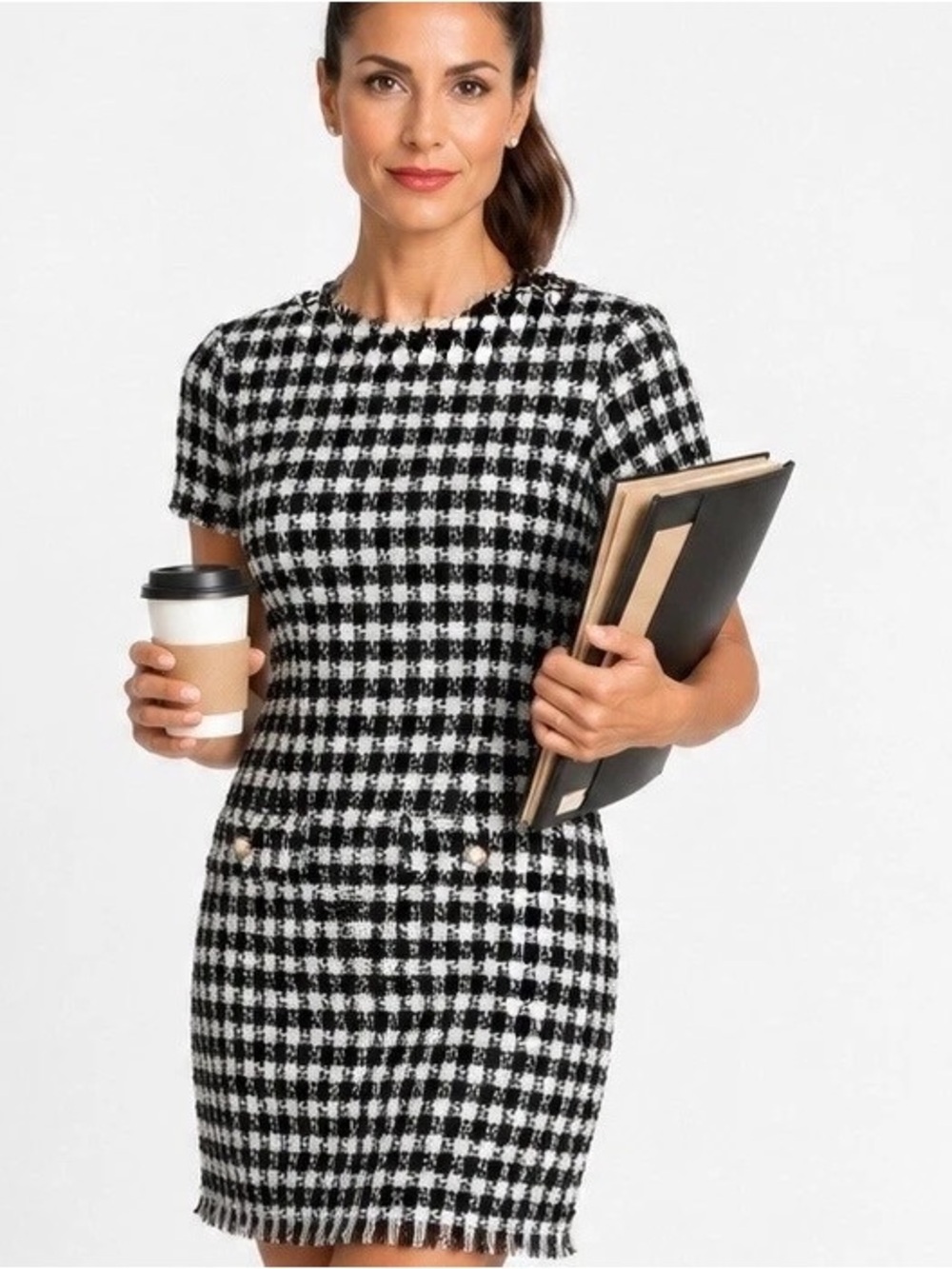 BeBop Black and White Checkered Dress